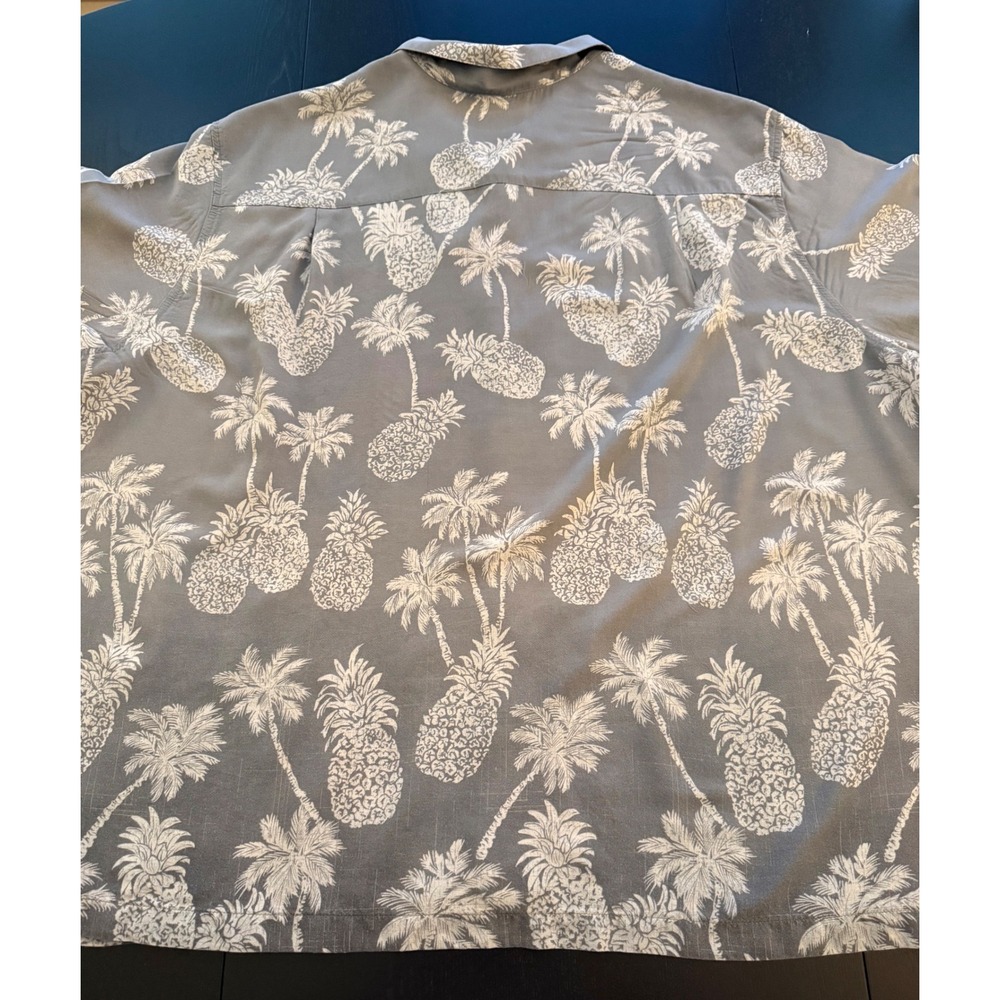 Oak Hill Resort Button-Up‎ Camp Shirt Men's 3XL Gray Loop Collar Hawaiian Beach - Picture 9 of 10